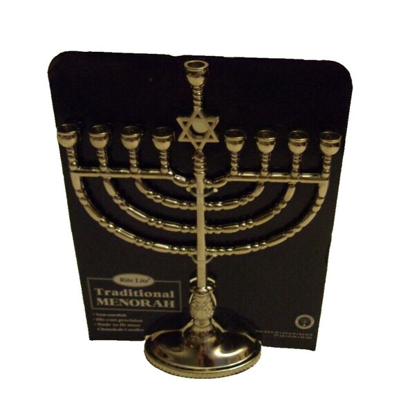 Menorah Hanukkah Chanukah Non Tarnish Silver Rite Lite New - Picture 1 of 3